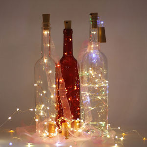Luci a Corda LED Personalizzate OEM per Bottiglie di Vino, Funzionamento a Batteria, Filo di Rame IP44 per Interni, 1m 3500K Bianco Caldo, Decorazione - Product Image 1