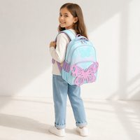 Sac d'école pour filles, sac à dos pour enfants, dessin animé, design créatif, papillon, polyvalent, mignon, sac à dos pour étudiants