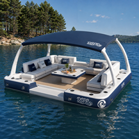 Plateforme de baignade gonflable monocouche avec anneaux d'amarrage et sac de transport, pour lacs et eaux calmes, disponible en stock chez le distributeur