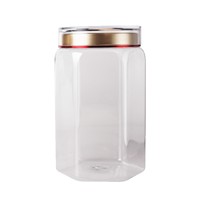 Bouteille PET scellée hexagonale irrégulière de 40 onces avec bouchon double couche pour curcumine, tranches de cerf vert mandarine, herbes chinoises