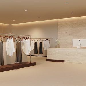 Solution de présentation complète pour boutique <span class=keywords><strong>en</strong></span> bois : Armoire murale LED pour vêtements, présentoir à vêtements suspendus pour magasin de détail - Product Image 3