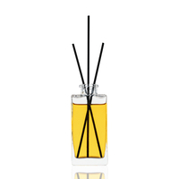 Bouteilles diffuseurs de parfum en verre carrées plates de luxe en gros, 120 ml et 150 ml, contenants vides avec couvercles pour parfums d'intérieur