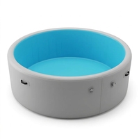 Piscine gonflable ronde extra-large robuste pour toute la famille, idéale pour les bains de glace, l'extérieur, la cour, la villa, les centres de villégiature et les fêtes aquatiques.