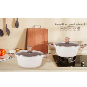 Ensemble de casseroles de haute qualité en céramique moderne, revêtement antiadhésif, 6 pièces, en alliage d'aluminium, compatible induction, passe au four, passe au lave-vaisselle - Product Image 6