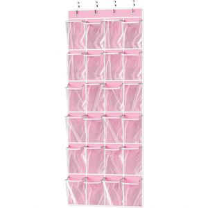 ที่เก็บหูฟังสำหรับโรงเรียน 24 ชิ้น กล่องเก็บของใส PVC แบบพกพาสำหรับห้องเรียน หลังประตู ถุงเก็บหูฟัง - Product Image 1