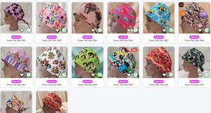 Bonnets chirurgicaux avec queue de cheval, doublure en satin, logo personnalisé, à nouer, pour infirmières, chapeaux de travail, accessoires d'uniforme d'infirmière OEM - Product Image 4