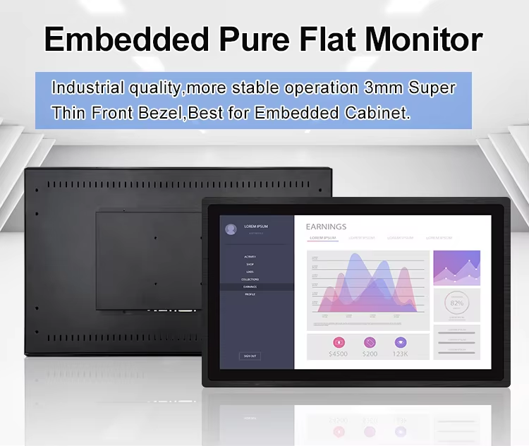 21.5 Inch Industrial Monitor Waterproof High Brightness Touch Screen Embedded Display Medical PC Industrial Monitor