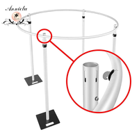 Support de toile de fond réglable ANNIELU en aluminium avec barre transversale ronde de 3 m, robuste, pour décoration de mariage et de scène