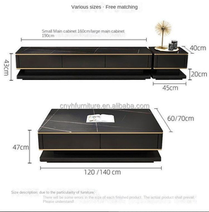 Luce di lusso Cabinet <span class=keywords><strong>TV</strong></span> combinazione <span class=keywords><strong>tavolino</strong></span> piccolo appartamento piatto pietra <span class=keywords><strong>tavolino</strong></span> e <span class=keywords><strong>Tv</strong></span> Set Set marmo - Product Image 5