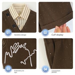 Vêtements coréens en gros pour enfants, collection été 2026 : Robe de cérémonie rétro à fleurs étoilées pour bébé d'un an et costumes formels 3 pièces pour garçons - Product Image 4