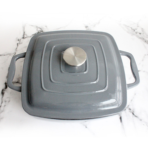 Casserole carrée <span class=keywords><strong>en</strong></span> <span class=keywords><strong>fonte</strong></span> émaillée de 5 pintes, plat à gratin émaillé antiadhésif, four hollandais - Product Image 4