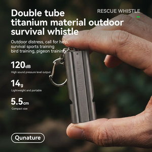 Qunature 60019101 Double Tube Titanium Survival <strong>Whistle</strong> 120dB Dual Channel Lightweight Rustproof Emergency Rescue Hiking Camping - Product Image 3