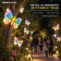 Momovalley 64CM LED Papillon Lumineux Extérieur Étanche Décoration Ailes de Papillon pour Arbre de Noël Allée de Mariage Événement