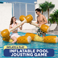 Jouets gonflables aquatiques pour adultes et enfants ; Ensemble de pare-chocs aquatiques ; Bâtons de jeu aquatiques à motif bois