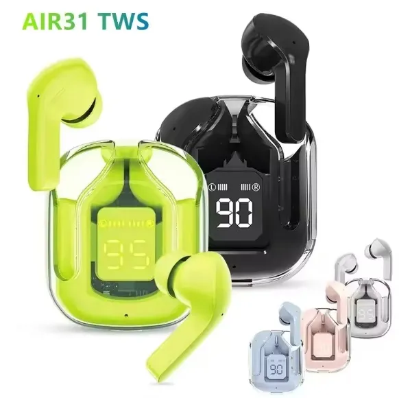 HOT Selling Air 31 TWS Earphones Auriculares Music Earphone True Wireless Earbuds Tws Wireless Earphones Headphones transparent