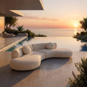Nuovo Design di Arredamento per la Casa, Divano a Tre Posti <span class=keywords><strong>Moderno</strong></span> in Velluto Bianco Crema, Comodo ed Economico per <span class=keywords><strong>Soggiorno</strong></span> e Appartamento - Product Image 5