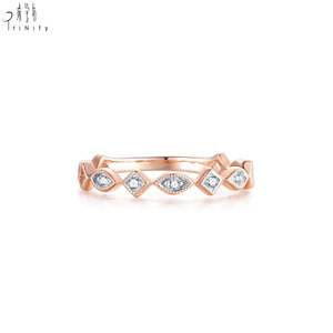 Wholesale New Collection Hand <b>Crafted</b> Fine Jewelry 18K Rose Gold Natural Diamond Stackable <b>Ring</b> Gift For Women Everyday Wear - Product Image 1