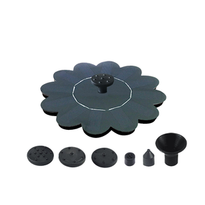 <span class=keywords><strong>JOVTOP</strong></span> Mini Fontaine Solaire Sans Batterie Feuille de Lotus Verte Silicium Monocristallin Décoration Extérieure Bain d'Oiseaux Jardin 16cm - Product Image 1