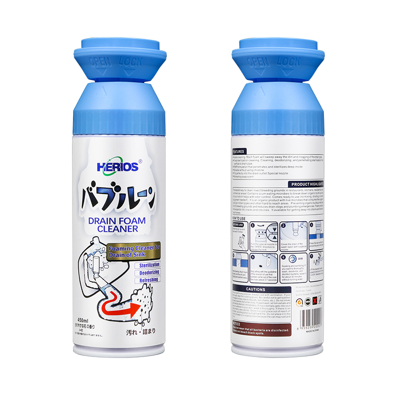 HERIOS 450 мл пенообразователь Bubloon для очистки Слива сосновой раковины
