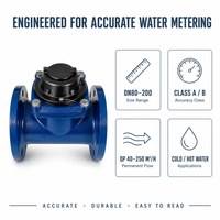 Compteur d'eau chaude/froide à corps en fonte ductile, à brides, DN80 à DN200, surface peinte
