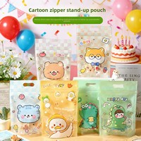 Sacs à fermeture éclair transparents personnalisés en forme de canard de dessin animé pour enfants, emballages de collations, bonbons et biscuits, pochettes cadeaux verticales avec trou pour poignée
