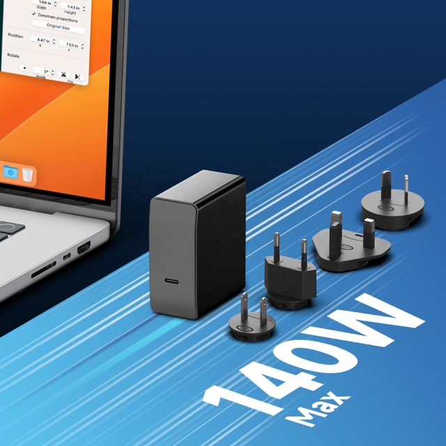 Wholesale GaN 140W USB-C PD Charger With Universal Plugs for Mobile Phone/Laptop/Ipad