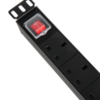 Interrupteur à double disjoncteur 7 unités BRITISH STANDARD RACK PDU Câble d'alimentation de 2 m