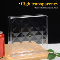 Boîte de conservation alimentaire transparente épaissie avec couvercle, boîte cadeau carrée haut de gamme pour tiramisu et pâtisseries, entièrement transparente