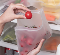 Produits écologiques à succès 2026 Contenant étanche à fermeture éclair Emballage alimentaire frais Réutilisable Sac de conservation alimentaire en silicone PEVA à fermeture éclair