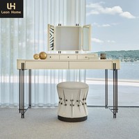 Tabouret de vanité en tissu personnalisable de designer, structure métallique, chaise de loisirs minimaliste en cuir de luxe léger pour salon et chambre à coucher