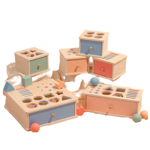 Montessori Wooden <strong>Ball</strong> <strong>Drop</strong> Coin Box Sensory Stacking <strong>Toy</strong> for Early Learning Permanence Wood <strong>Educational</strong> <strong>Toy</strong> for Babies - Product Image 2