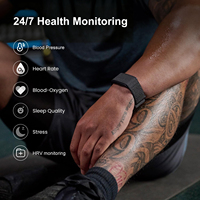Suivi d'activité sans écran en gros, batterie 180 mAh, moniteur de fréquence cardiaque et de tension artérielle 24h/24, GPS, course à pied, rapport de santé IA