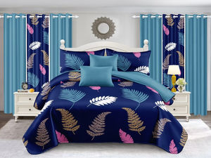 Set Copriletto 12 Pezzi con Tende Coordinate, Set Biancheria da Letto King Size con Motivi Floreali e Patchwork per Camere da Letto - Product Image 5