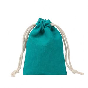 Petit sac en coton avec cordon de serrage, sac cadeau, sac en coton coloré - Product Image 5
