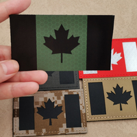 Drapeau du Canada en tissu réfléchissant au laser, patch de drapeau en nylon, autocollant tactique pour uniforme, patch IR réfléchissant