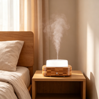 Diffuseur d'arômes ultrasonique à grain de bois, machine à parfum aux huiles essentielles, petit humidificateur d'aromathérapie de bureau pour la chambre à coucher