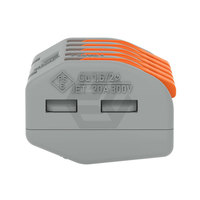Conector de Empalme Original Wagos 222-415 con Palancas; para Todos los Tipos de Conductores; máx. 4 mm²; 5 Conductores; Carcasa Gris; máx. 40 ° C; 2,5 mm²