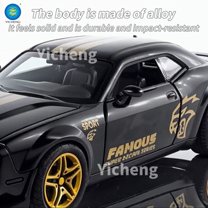 รถโมเดลไดแคสต์ <span class=keywords><strong>Dodge</strong></span> <span class=keywords><strong>Challenger</strong></span> Hellcat สเกล <span class=keywords><strong>1</strong></span>:<span class=keywords><strong>32</strong></span> แบบดึงถอยหลัง ประตูเปิดได้ 3 บาน ผลิตจากโลหะผสม เหมาะสำหรับเด็กและผู้ใหญ่ - Product Image 2