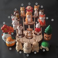 Ornement en bois massif sculpté à la main, figurine d'animal mignon, artisanat créatif pour la maison, petit cadeau pour petite amie