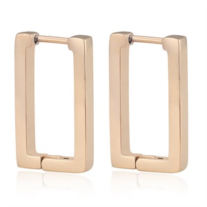 Pendientes de Acero Inoxidable en Oferta, Pendientes Cuadrados Simples Personalizados para Mujer - Product Image 4