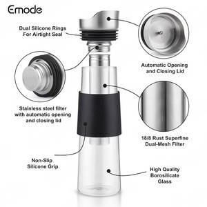 เหยือกใส่ชาเย็นพร้อมที่กรองชา1.2ลิตรเหยือกแก้วบอโรซิลิเกตพร้อมฝาปิดสแตนเลสเหยือกอเนกประสงค์ - Product Image 2