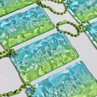 Porte-clés en acrylique personnalisé sur mesure, design moderne et mignon, mini-anime, effet vague d'eau dégradé UV
