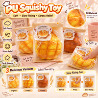 Jouet Squishy en PU à Remontée Lente, Réaliste, en Forme de Boule d'Ananas, Doux, Simulation de Pain, Anti-Stress, à Presser