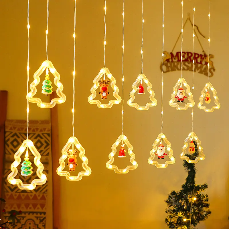 New Product Christmas LED Star Light Five-pointed Star Curtain Light Starry Moon Decoration Lights