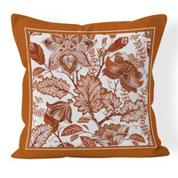 Coton lin maison décorative imprimé jeter taie d'oreiller cas Vibrant Orange impression numérique housses de coussin imprimer taie d'oreiller