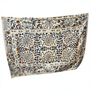 Traditional Floral Suzani Kantha Sofa Cover Handcrafted Nonwoven 100% Cotton Multicolor Embroidered Artisan - Product Image 3