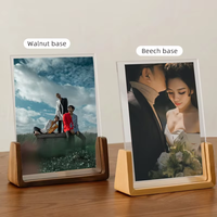 Vente en gros de cadre photo en forme de U en acrylique avec logo personnalisé Cadre photo en bois massif pour bureau créatif