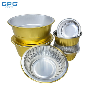 Conteneur en aluminium doré de qualité supérieure pour mini-pains, à parois lisses et rebord roulé, pour la cuisson de pains, gâteaux et pâtisseries - Product Image 1