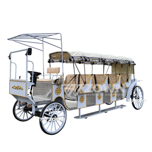 Carroza Eléctrica Estilo Vintage ZOWN Blanca con Techo Abierto para 4 Personas, Ideal para Tours y Bodas - Product Image 6