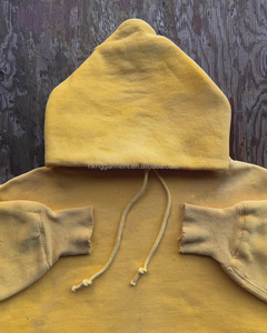 Sweat à capuche pour homme en coton 100% de qualité supérieure, lourd, avec design en strass, lavage à la bombe, OEM, streetwear - Product Image 2